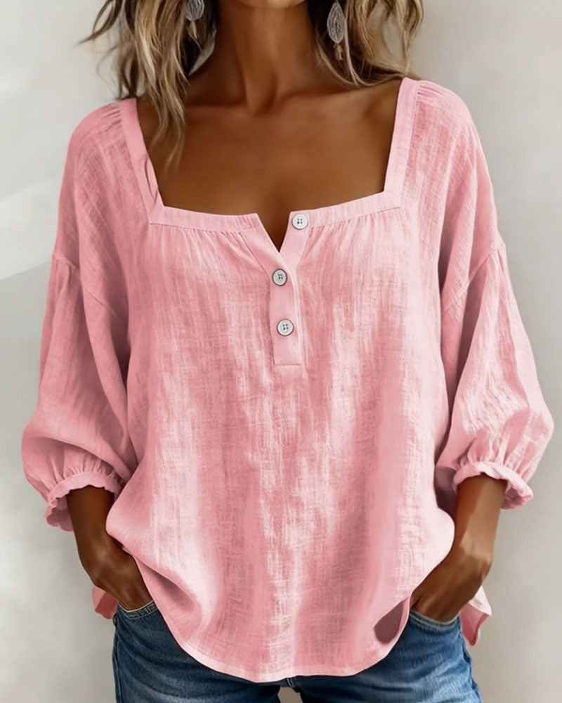 Saskia - Women's Square Ruffle Blouse - photo 1