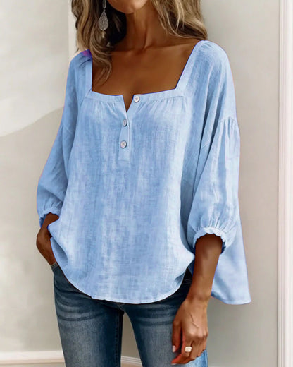 Saskia - Women's Square Ruffle Blouse - photo 10