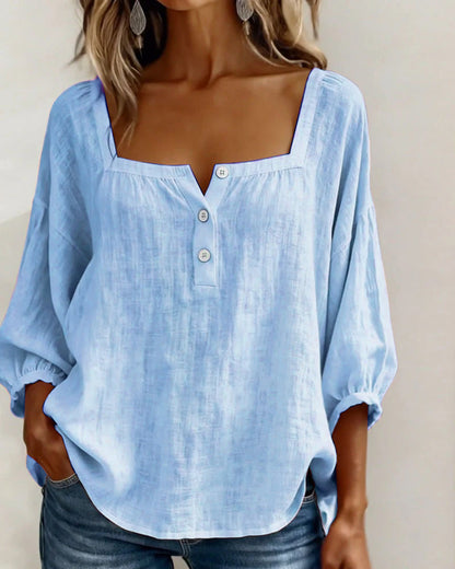 Saskia - Women's Square Ruffle Blouse - photo 11