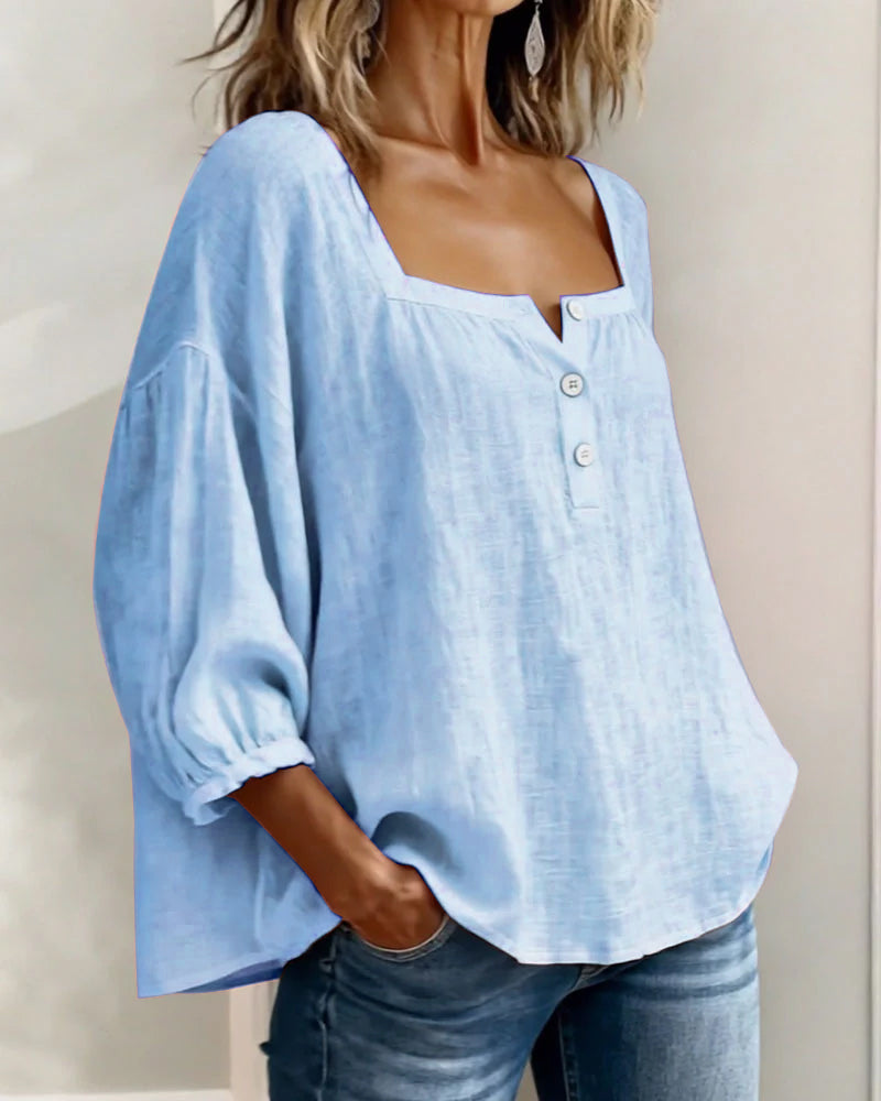 Saskia - Women's Square Ruffle Blouse - photo 12