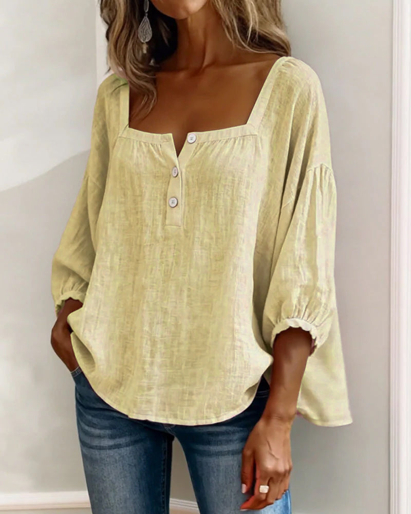 Saskia - Women's Square Ruffle Blouse - photo 14