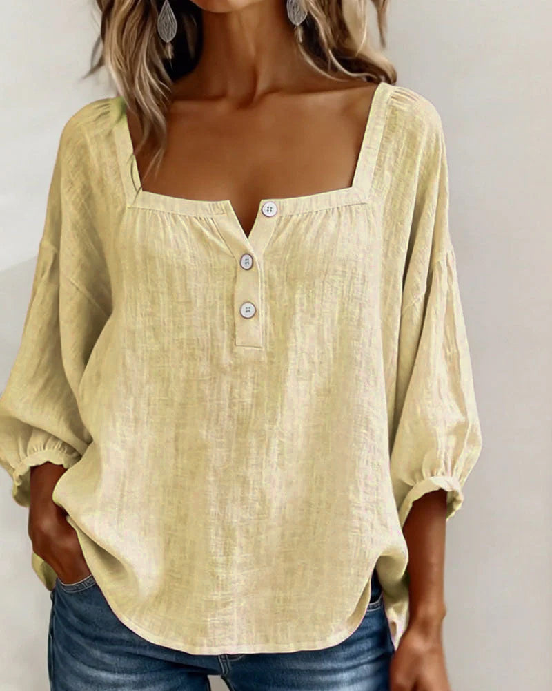 Saskia - Women's Square Ruffle Blouse - photo 15
