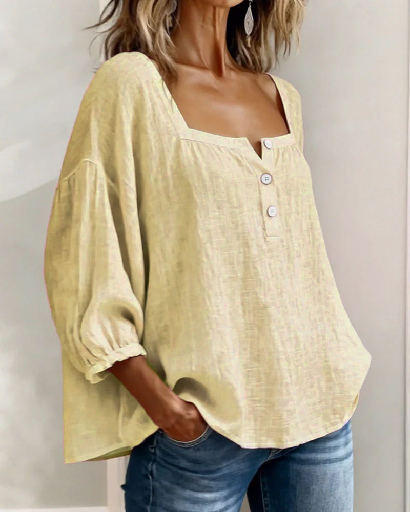 Saskia - Women's Square Ruffle Blouse - photo 16