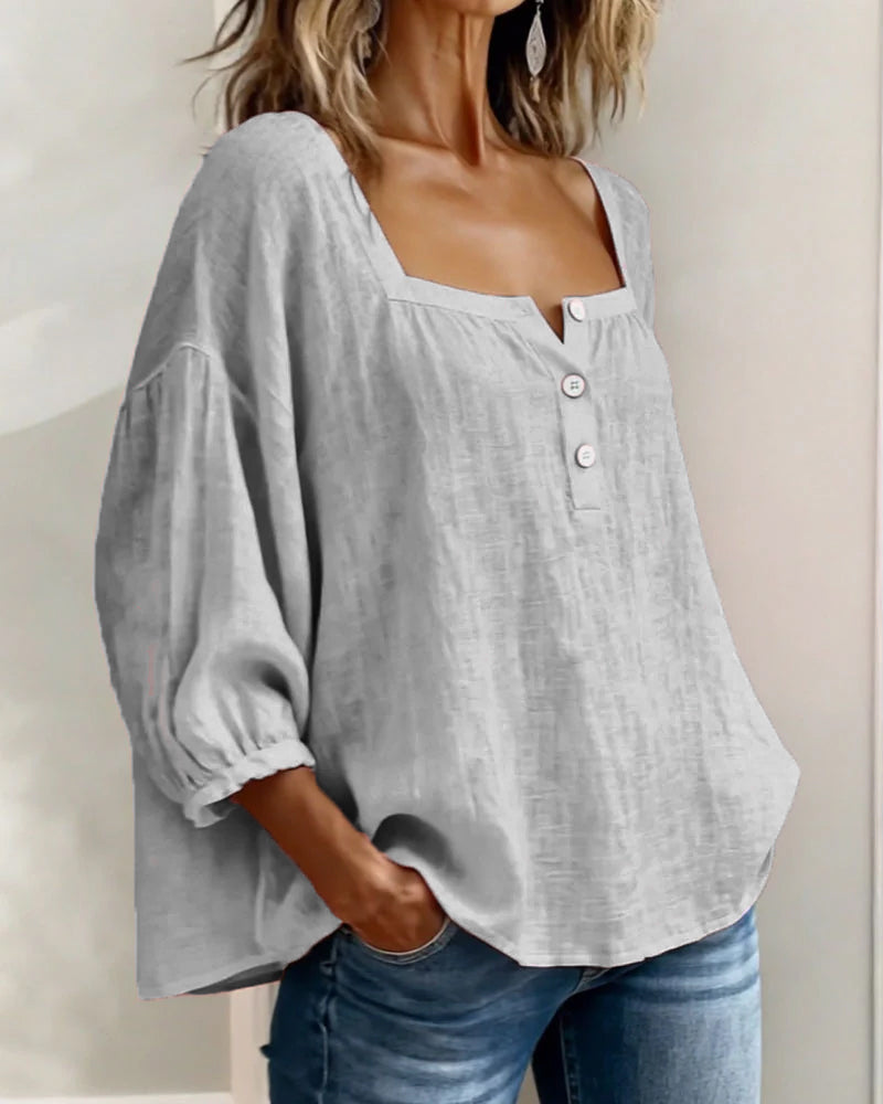 Saskia - Women's Square Ruffle Blouse - photo 18