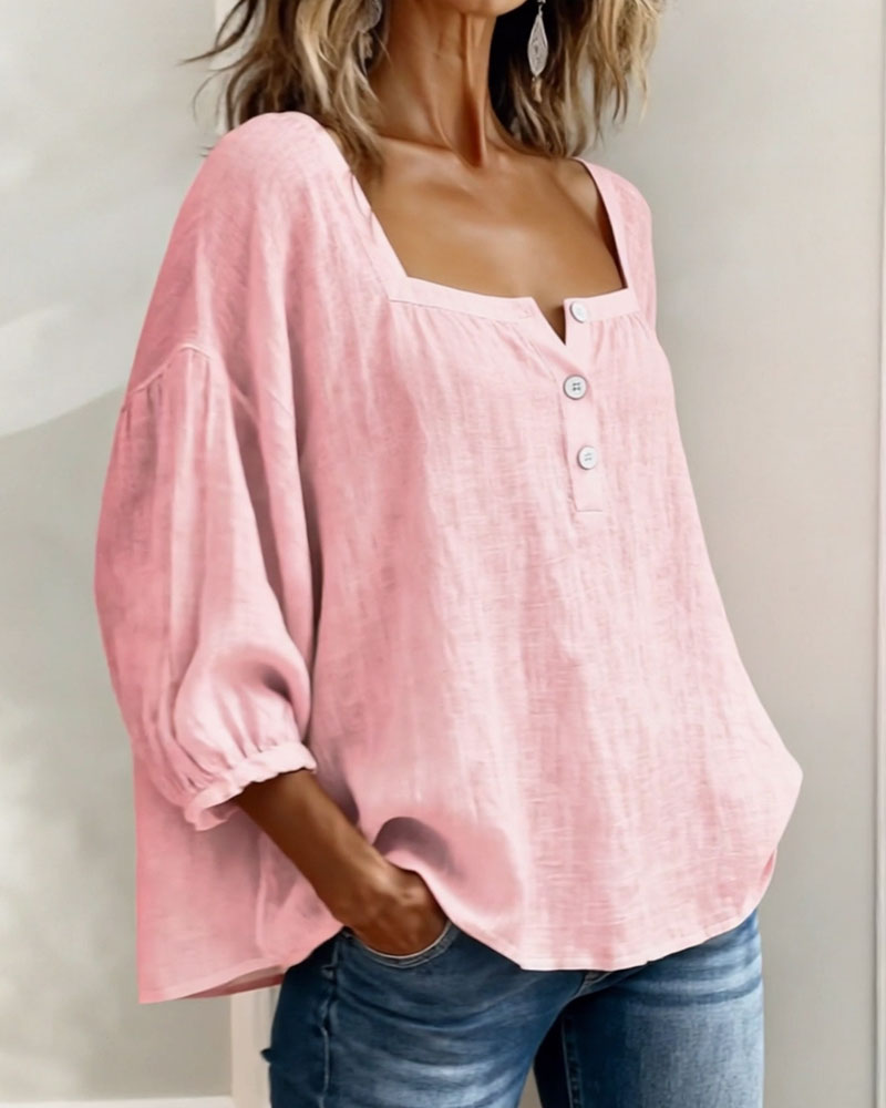 Saskia - Women's Square Ruffle Blouse - photo 2
