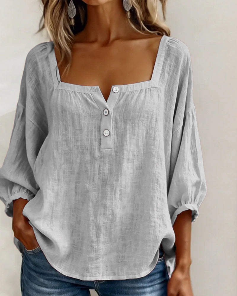 Saskia - Women's Square Ruffle Blouse - photo 20