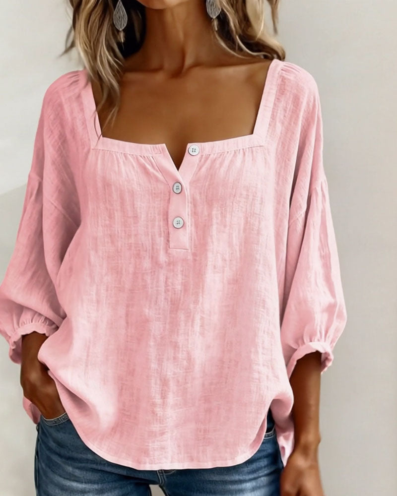 Saskia - Women's Square Ruffle Blouse - photo 3