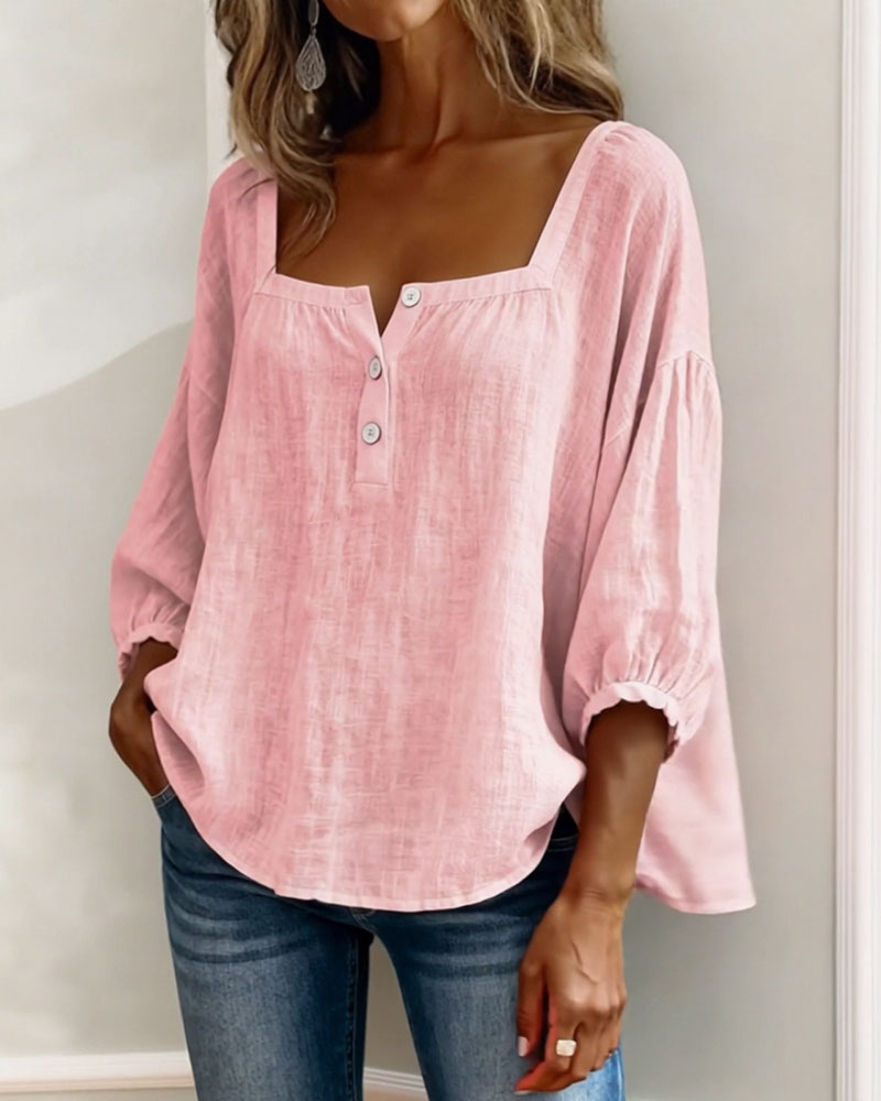 Saskia - Women's Square Ruffle Blouse - photo 4