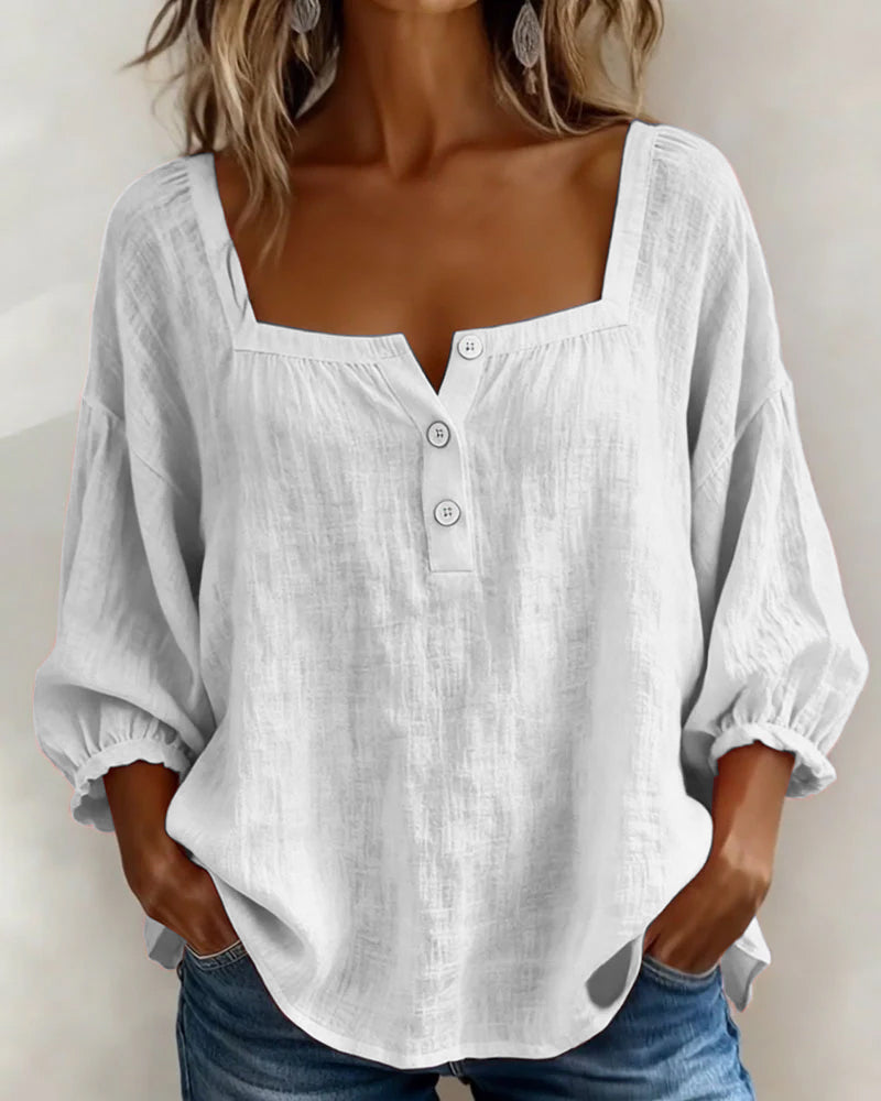 Saskia - Women's Square Ruffle Blouse - photo 5