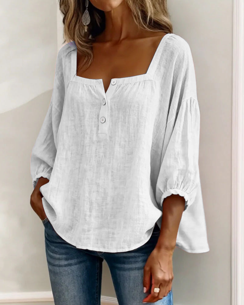 Saskia - Women's Square Ruffle Blouse - photo 7