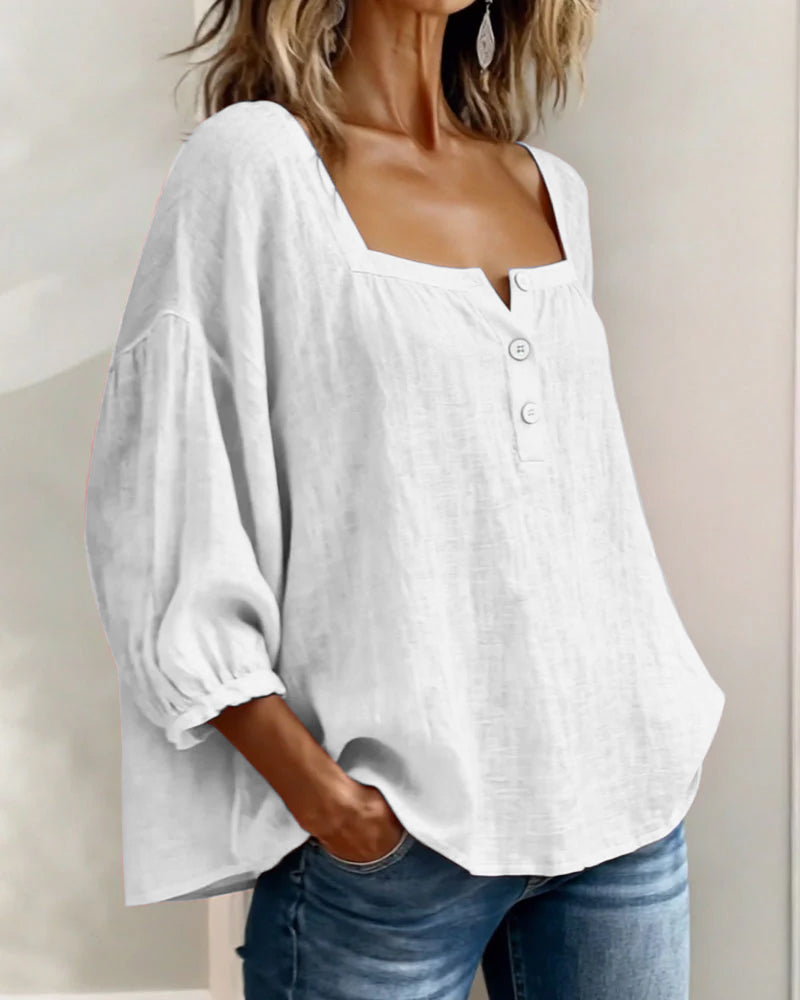Saskia - Women's Square Ruffle Blouse - photo 8
