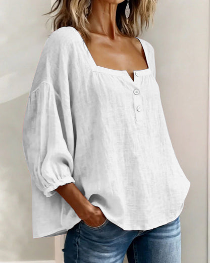 Saskia - Women's Square Ruffle Blouse - photo 8