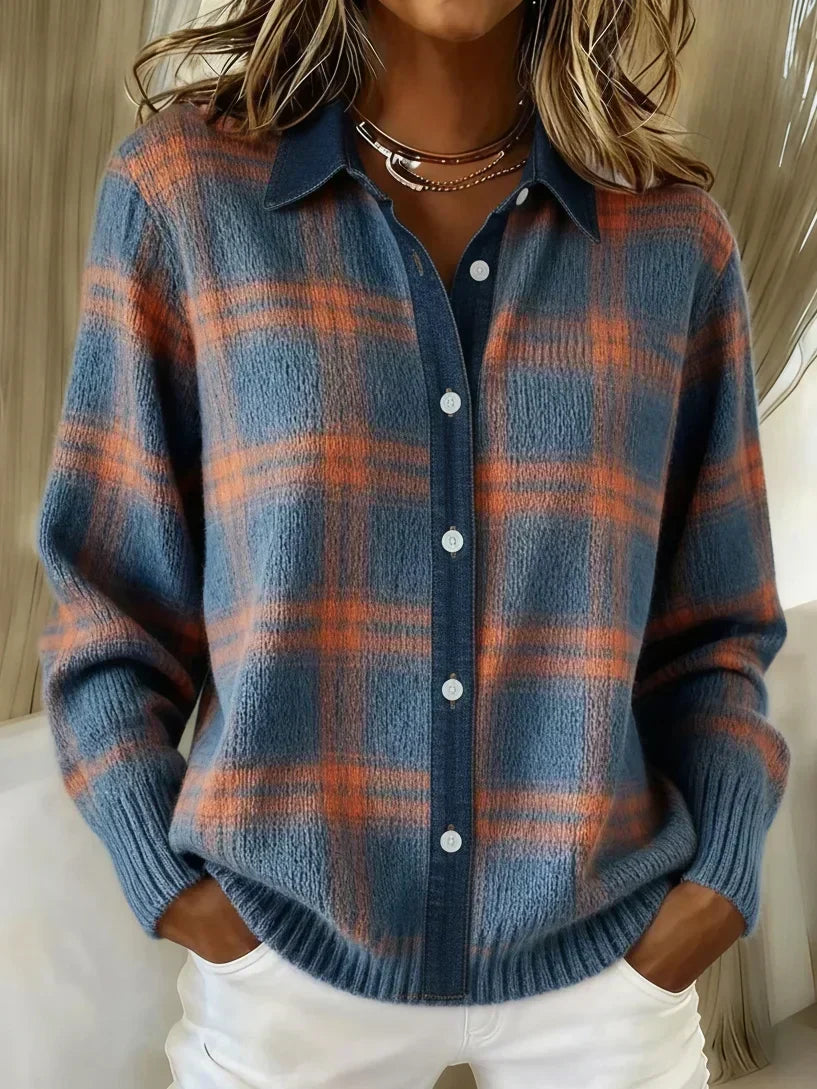 Cleo - Women's Relaxed Plaid Cardigan - photo 1