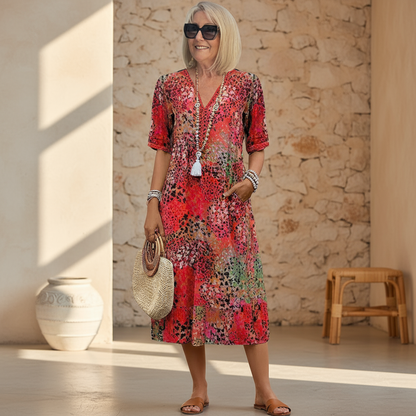 Clemence - Women's Midi Vibrant Dress - photo 1