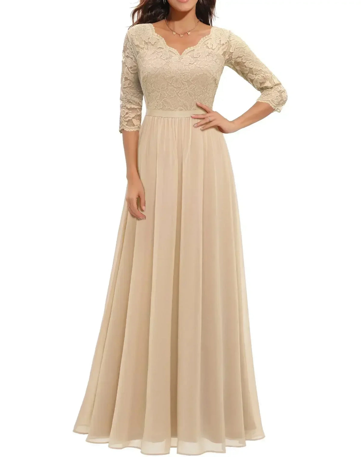Saskia - Women's Fitted Maxi Dress - photo 1