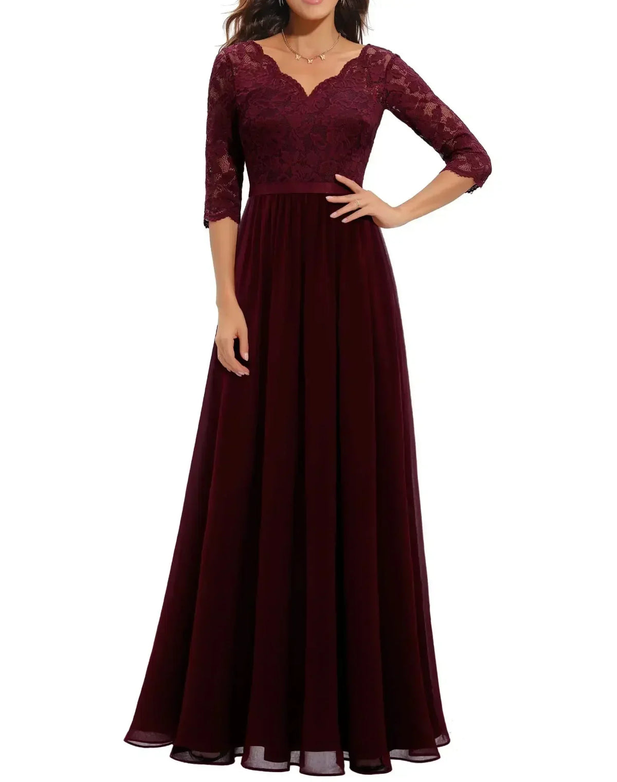 Saskia - Women's Fitted Maxi Dress - photo 11