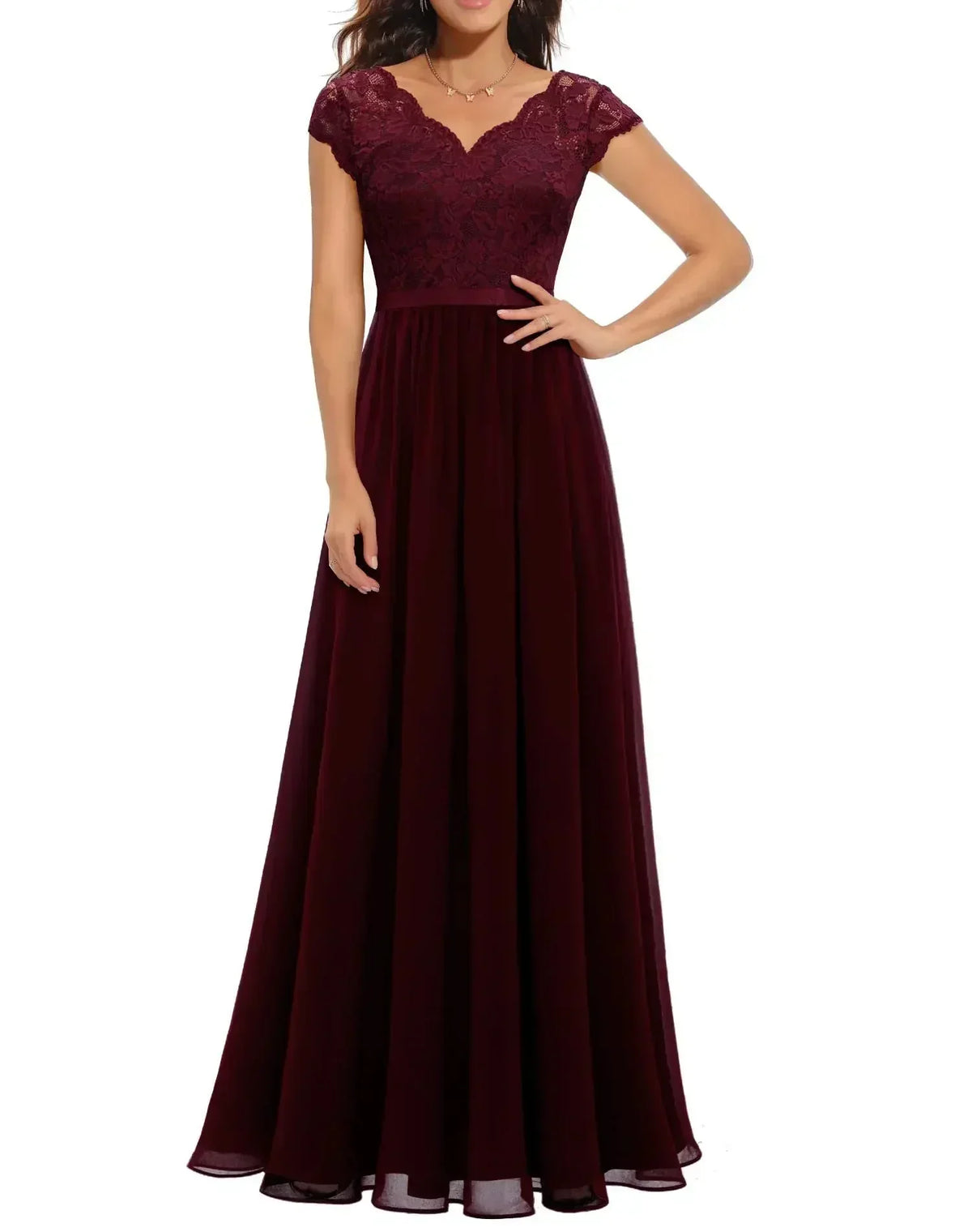 Saskia - Women's Fitted Maxi Dress - photo 12