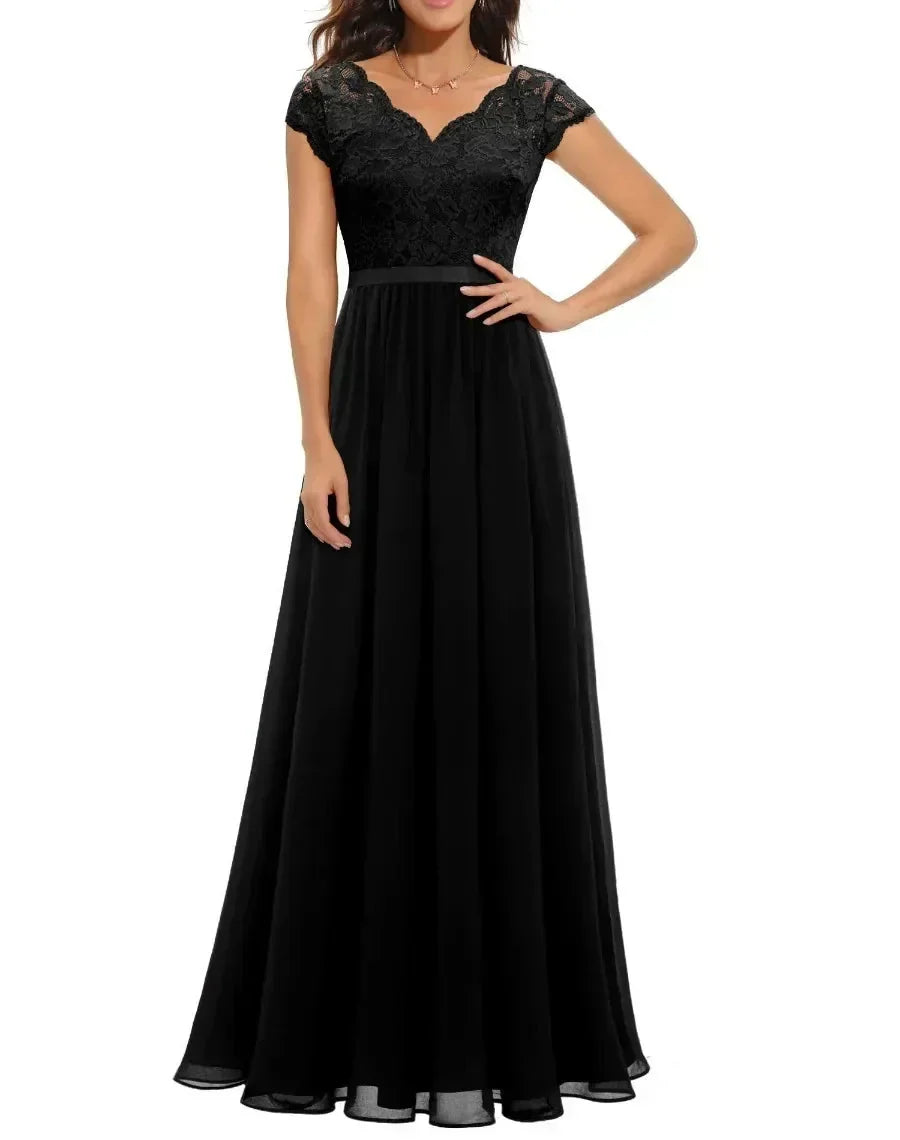 Saskia - Women's Fitted Maxi Dress - photo 4