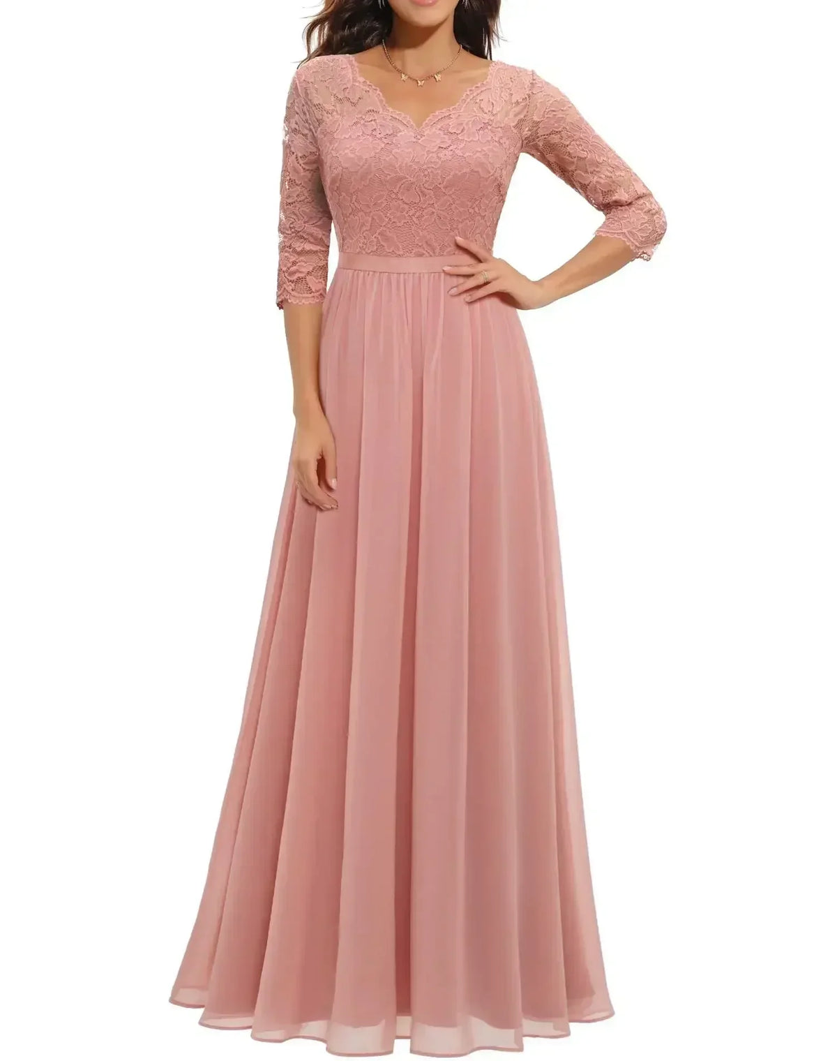 Saskia - Women's Fitted Maxi Dress - photo 5