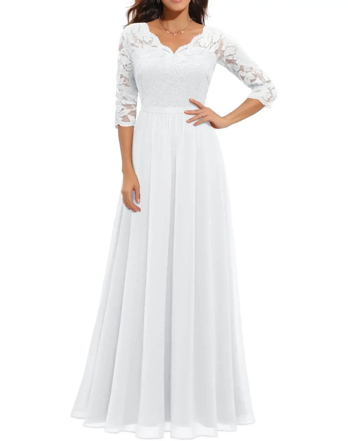 Saskia - Women's Fitted Maxi Dress - photo 7