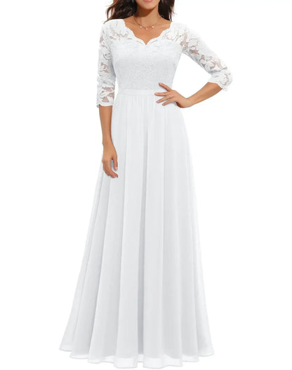 Saskia - Women's Fitted Maxi Dress - photo 7