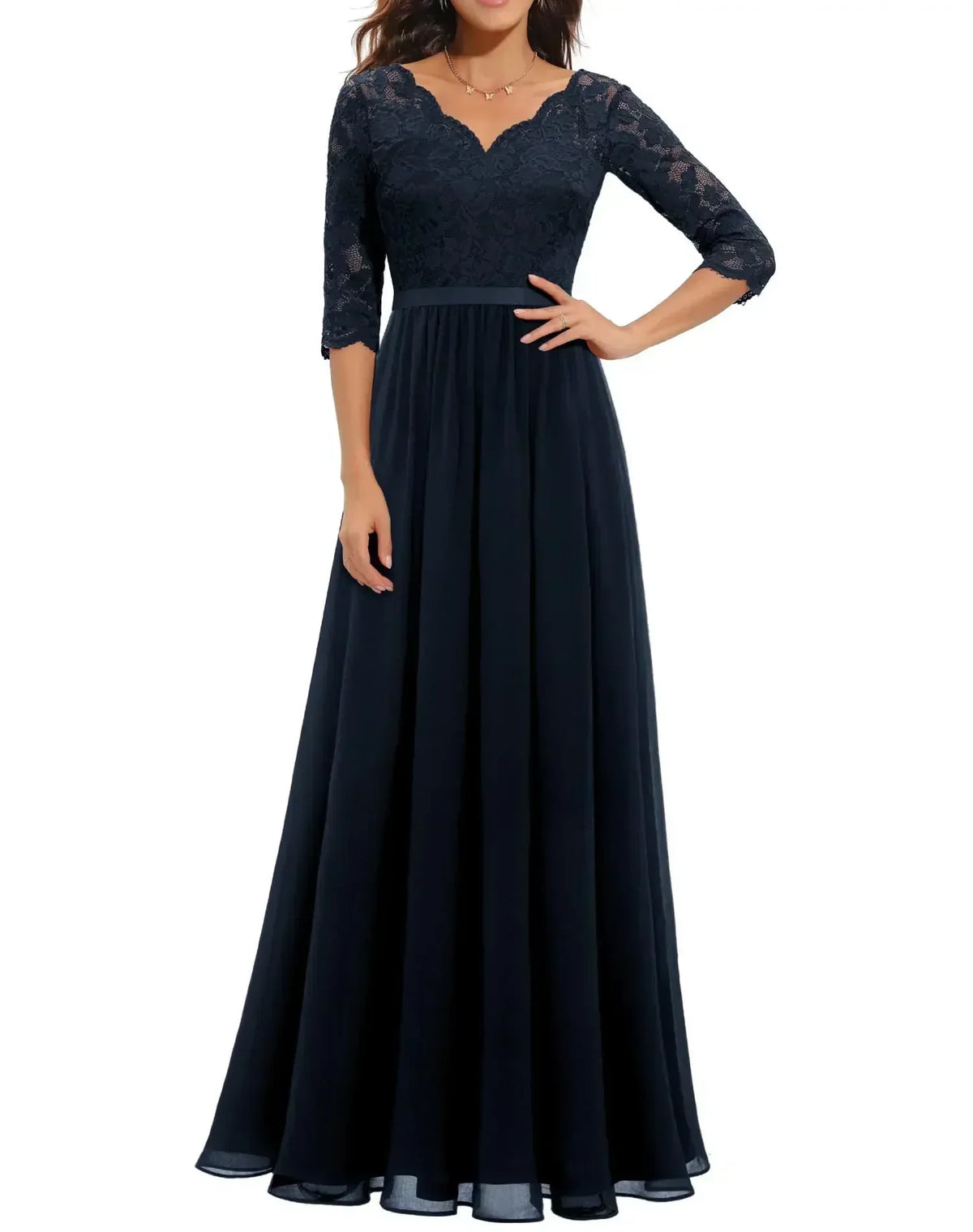 Saskia - Women's Fitted Maxi Dress - photo 9