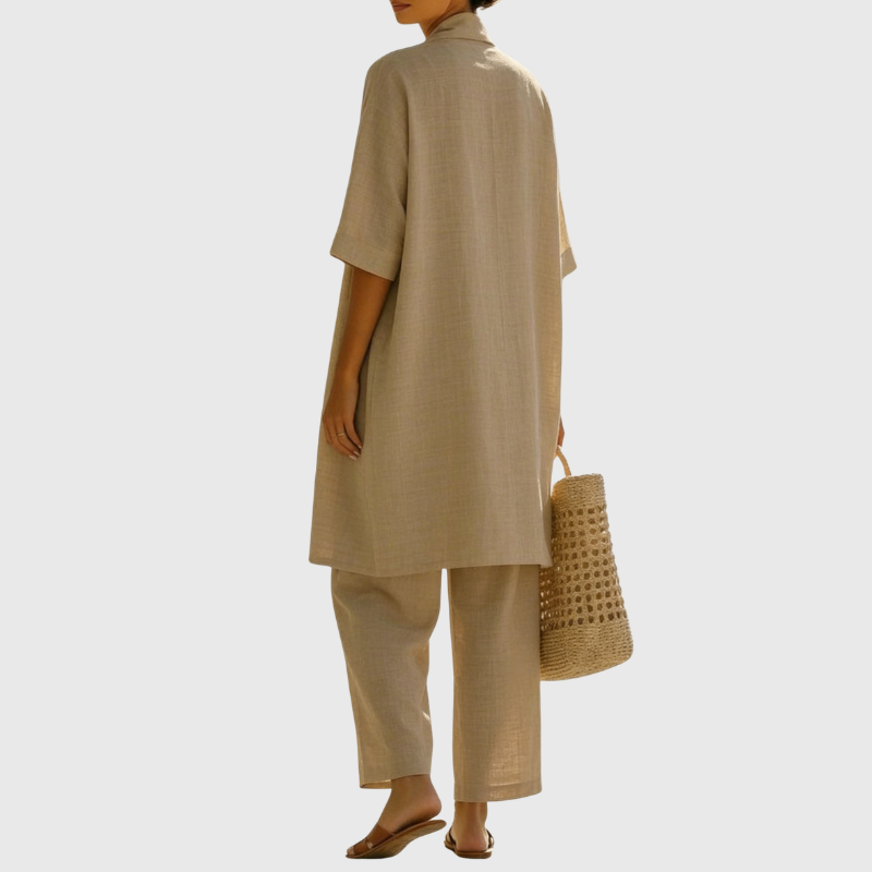 Lisbeth - Women's Tailored Linen Three-Piece Set - photo 2