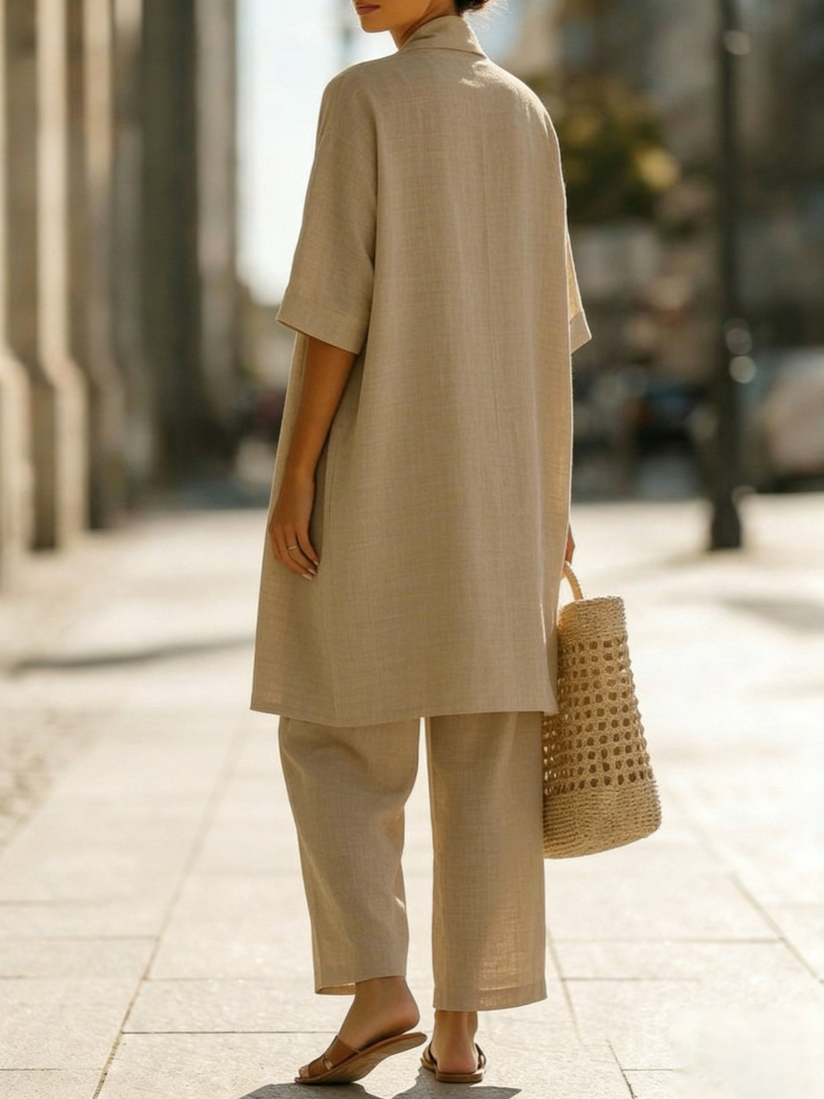 Lisbeth - Women's Tailored Linen Three-Piece Set - photo 3