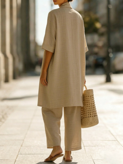 Lisbeth - Women's Tailored Linen Three-Piece Set - photo 3