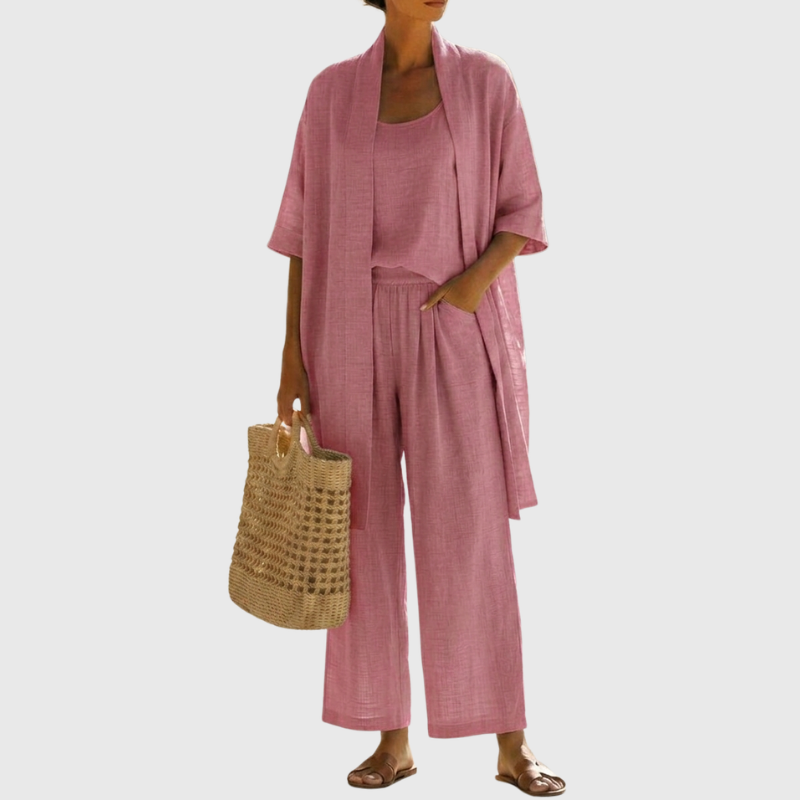 Lisbeth - Women's Tailored Linen Three-Piece Set - photo 5