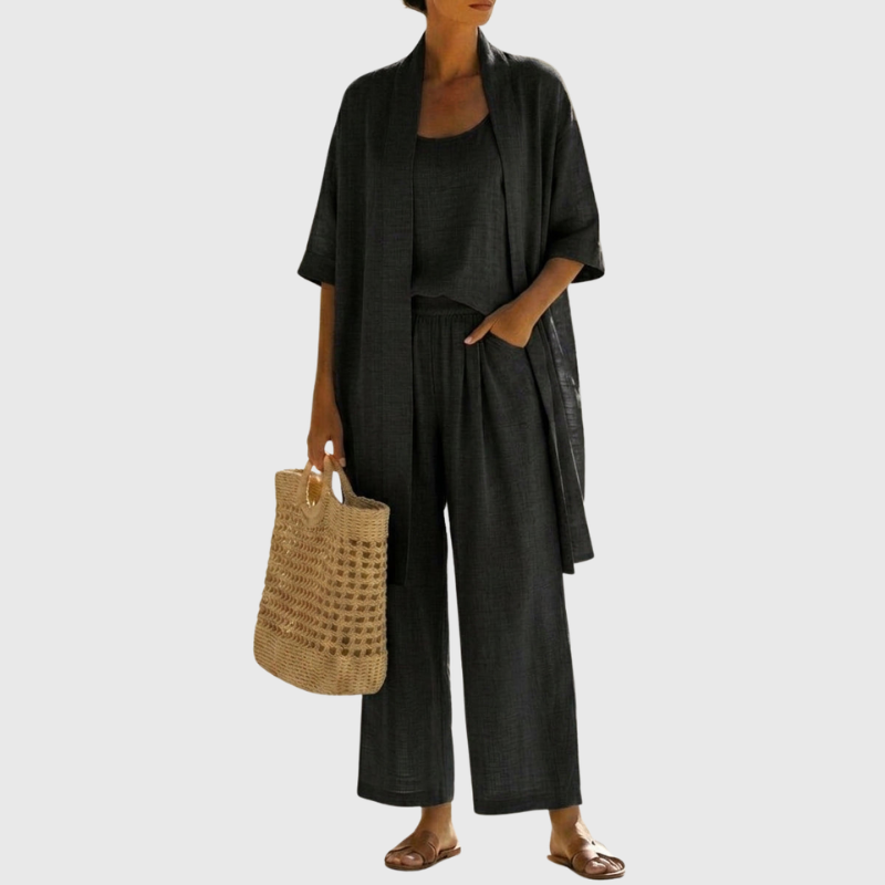 Lisbeth - Women's Tailored Linen Three-Piece Set - photo 7