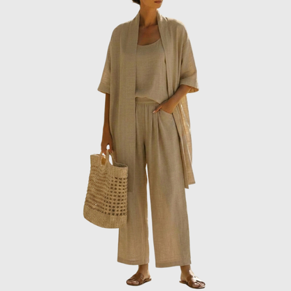 Lisbeth - Women's Tailored Linen Three-Piece Set - photo 9