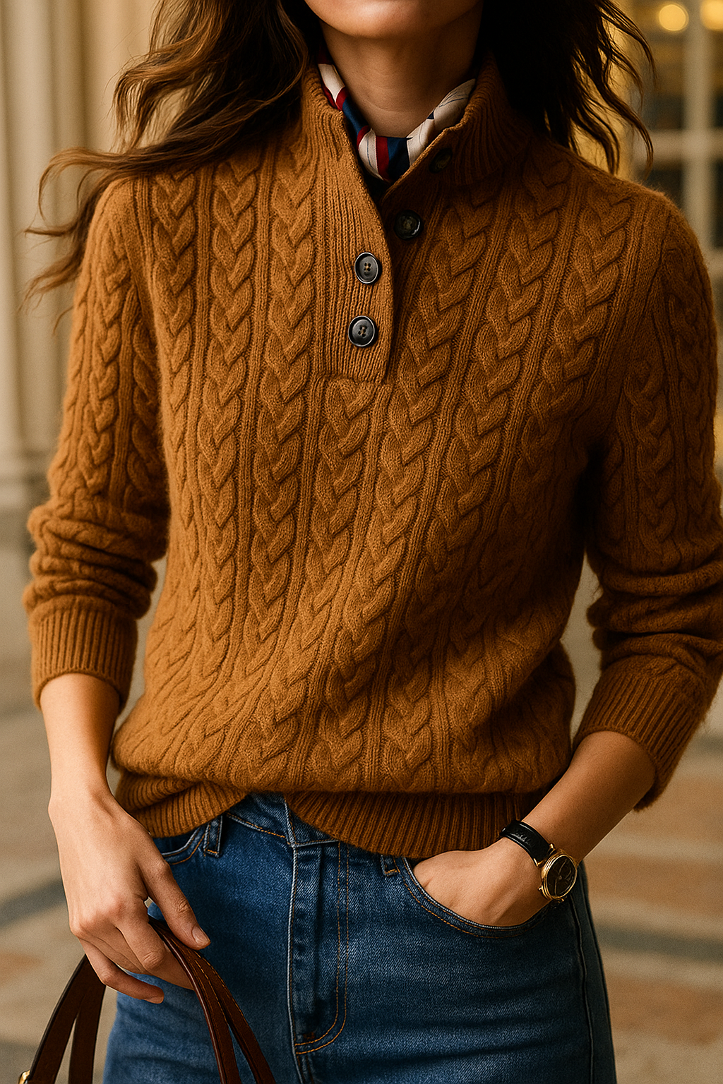 Magdalena - Women's Cable Knit Sweater - photo 1