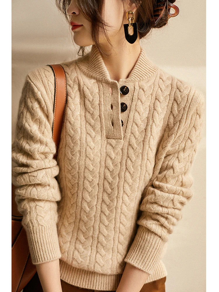 Magdalena - Women's Cable Knit Sweater - photo 11