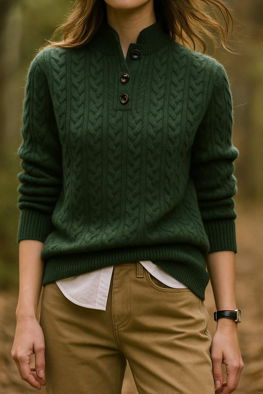 Magdalena - Women's Cable Knit Sweater - photo 2