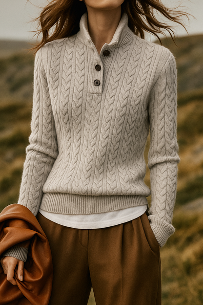 Magdalena - Women's Cable Knit Sweater - photo 4