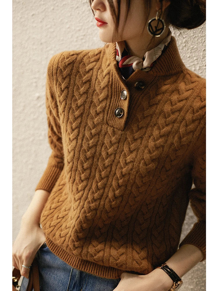 Magdalena - Women's Cable Knit Sweater - photo 6