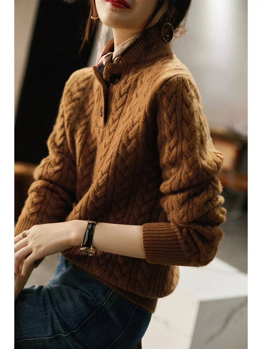 Magdalena - Women's Cable Knit Sweater - photo 7