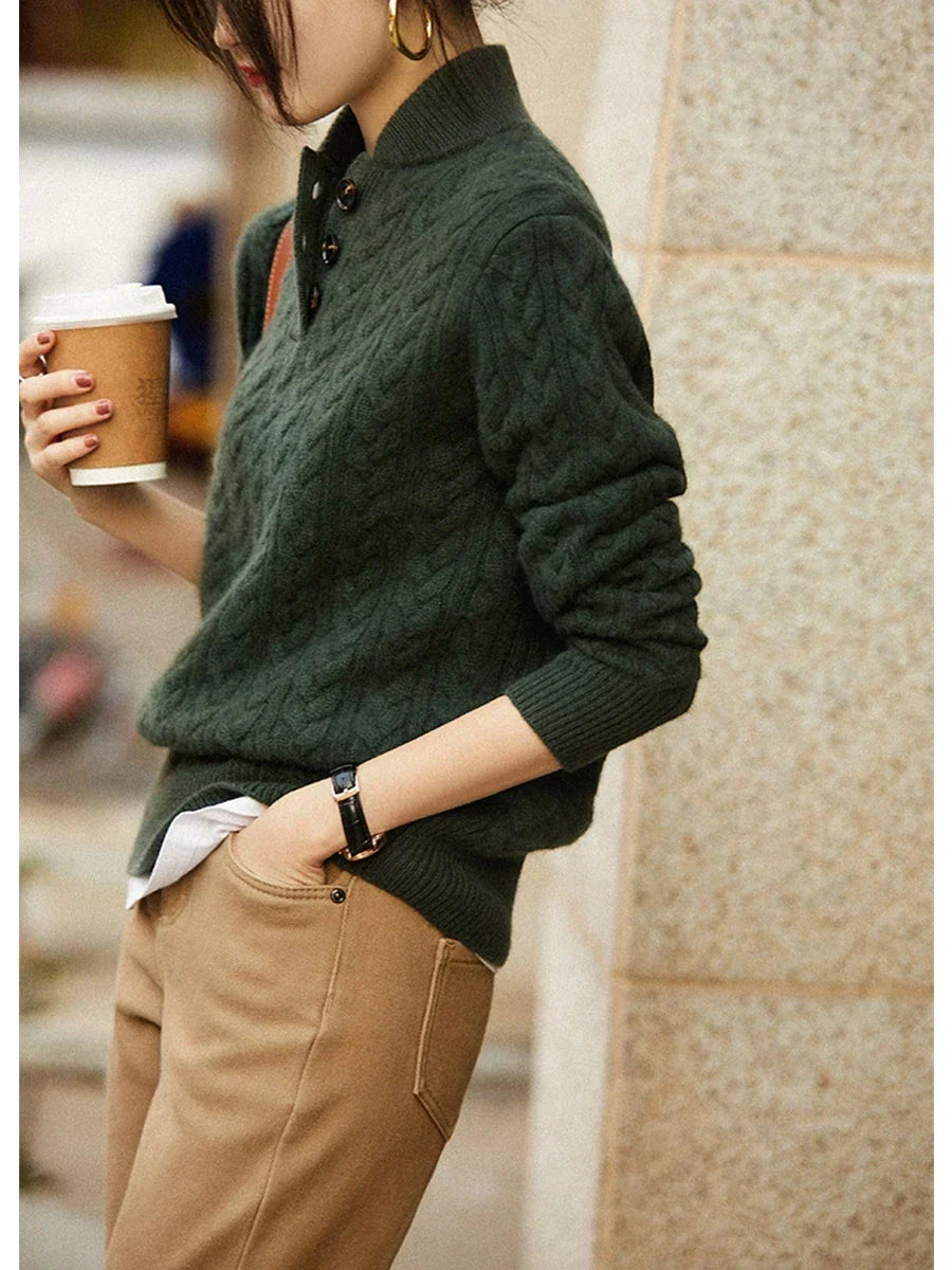 Magdalena - Women's Cable Knit Sweater - photo 9