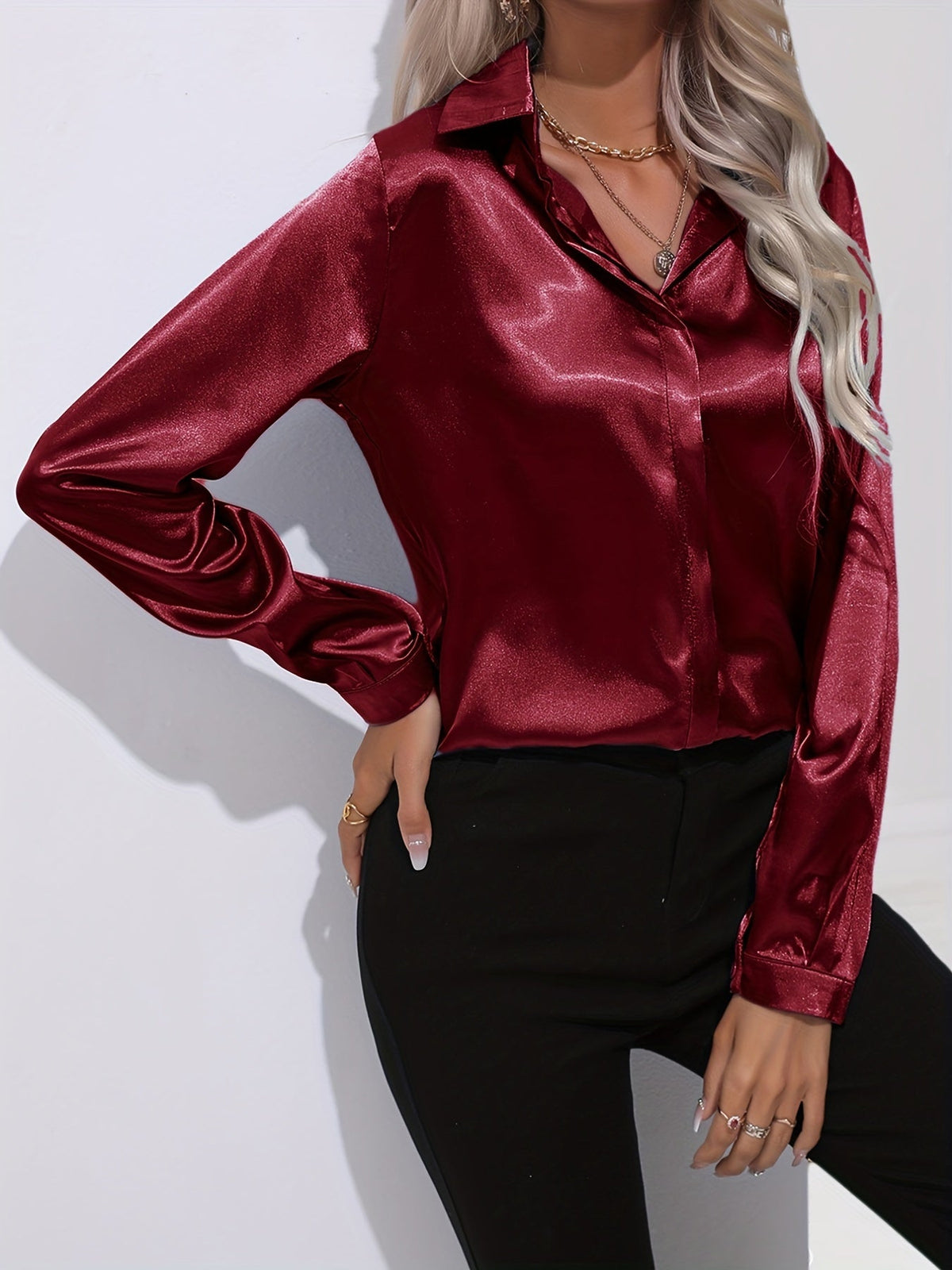 Imogen - Women's Satin Blouse - photo 6
