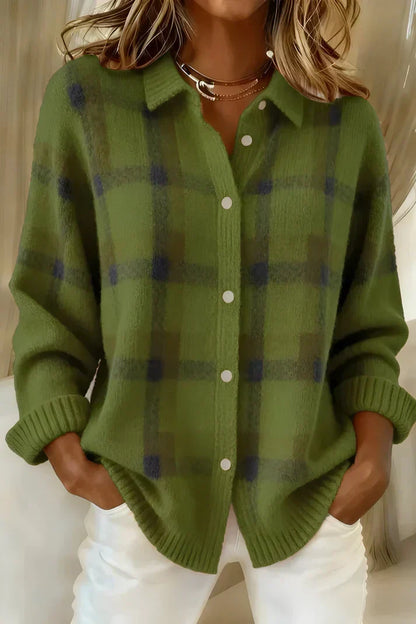 Cleo - Women's Relaxed Plaid Cardigan - photo 3