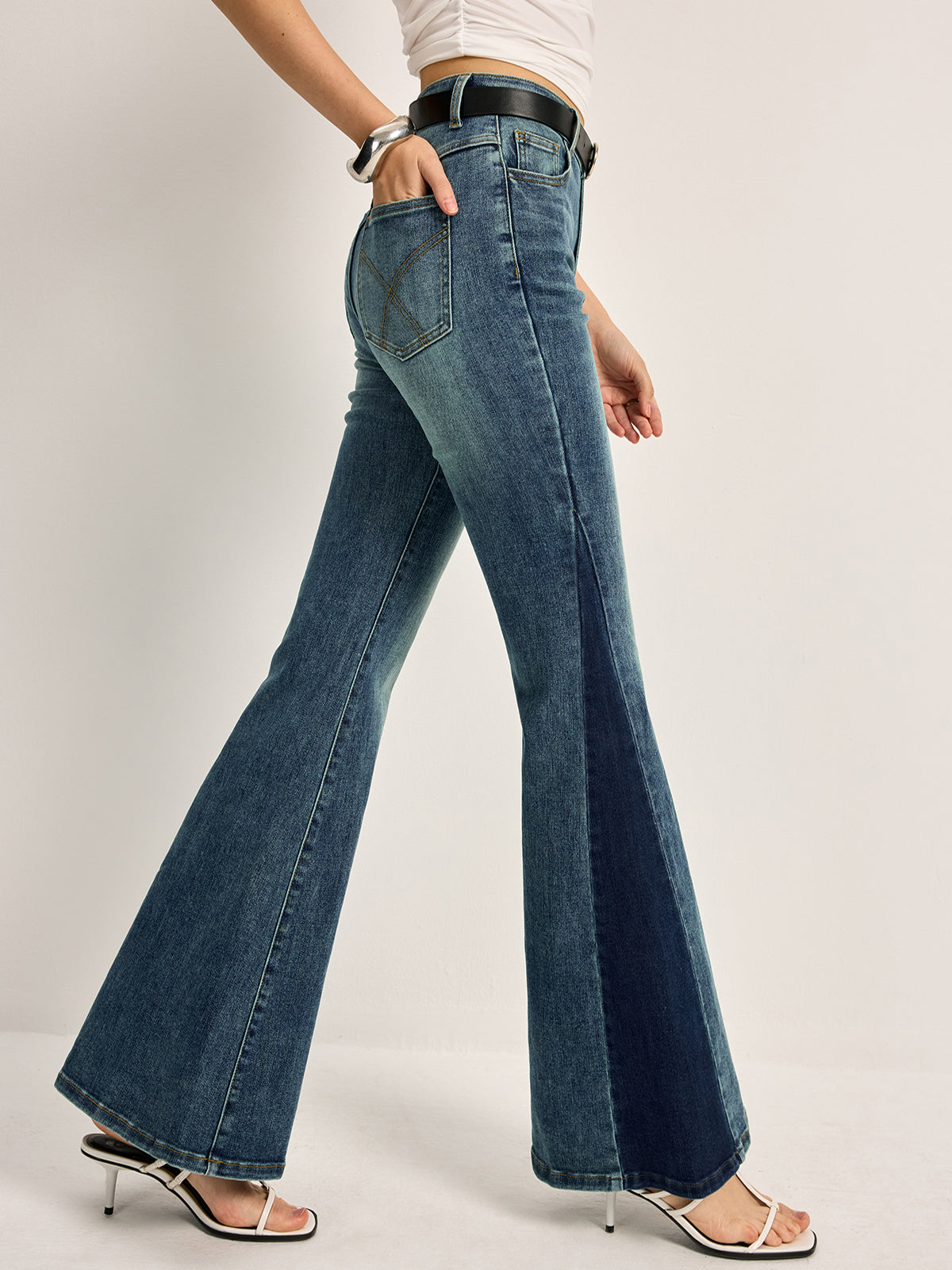 Fleur - Women's Two-Tone Bootcut Jeans - photo 1