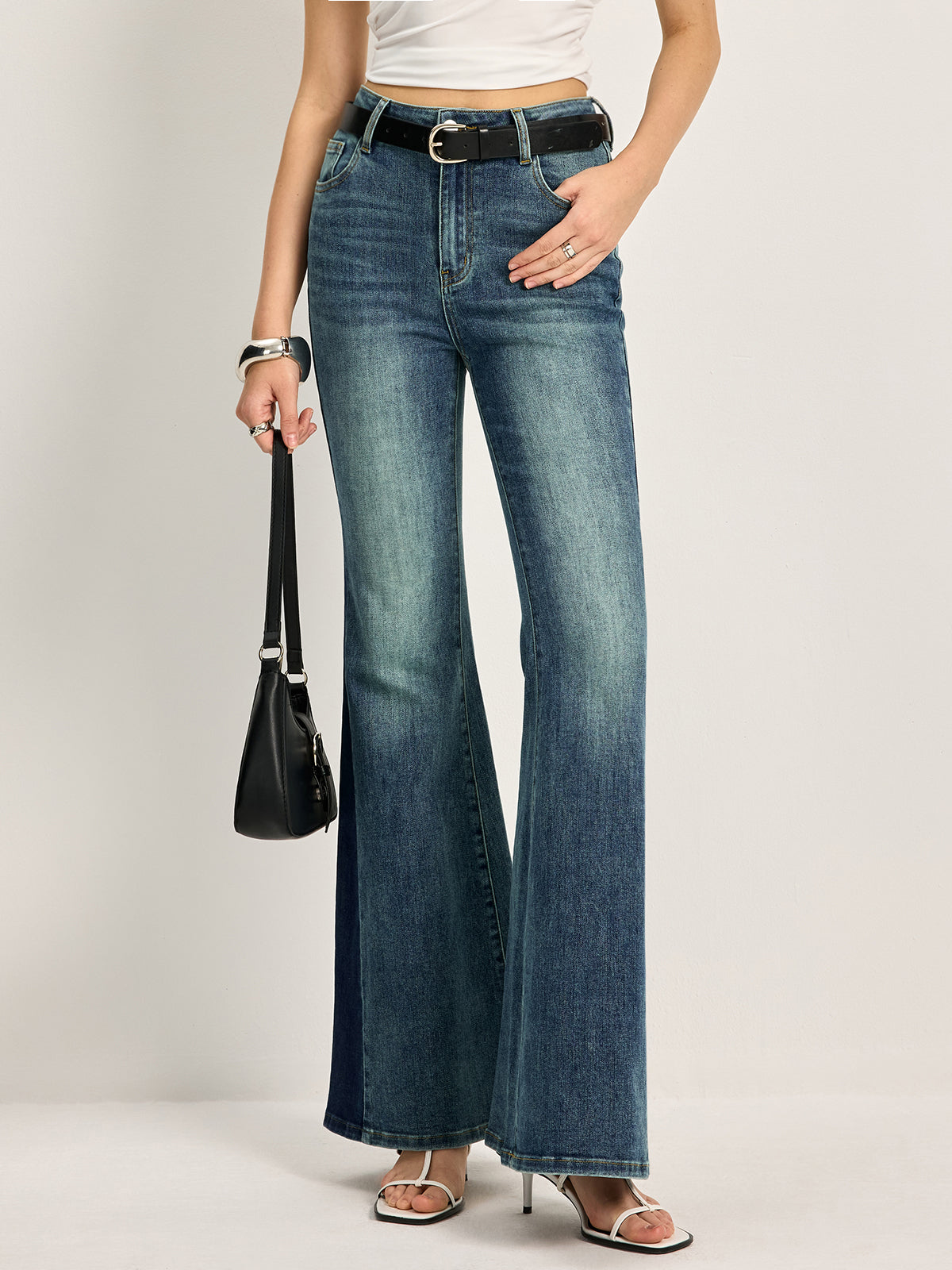 Fleur - Women's Two-Tone Bootcut Jeans - photo 3