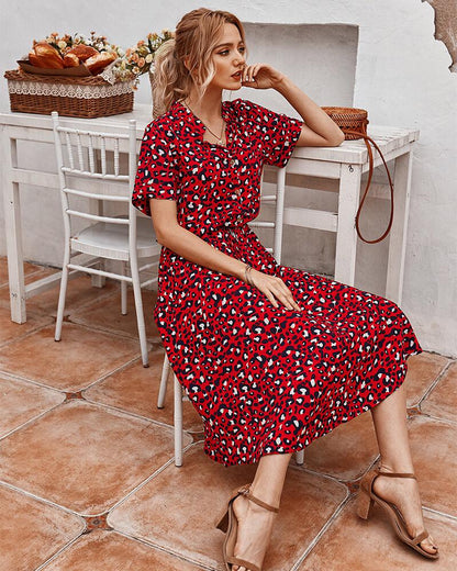 Hazel - Women's Leopard Print Midi Dress - photo 17