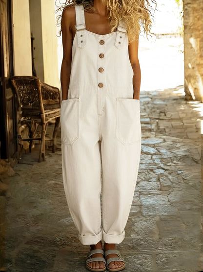 Theodora - Women's Denim Dungarees Jumpsuit - photo 4