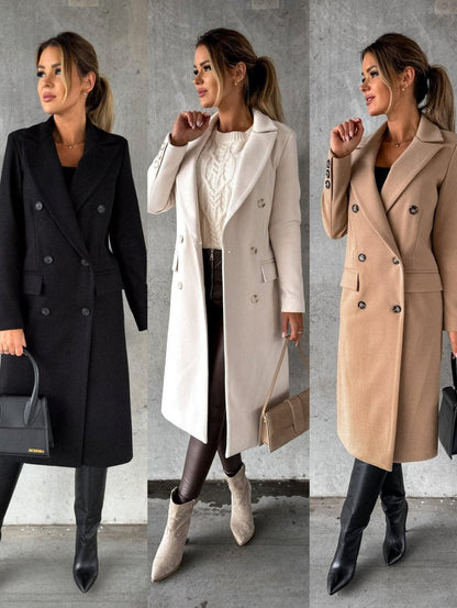 Bridget - Women's Midi Overcoat Coat - photo 10