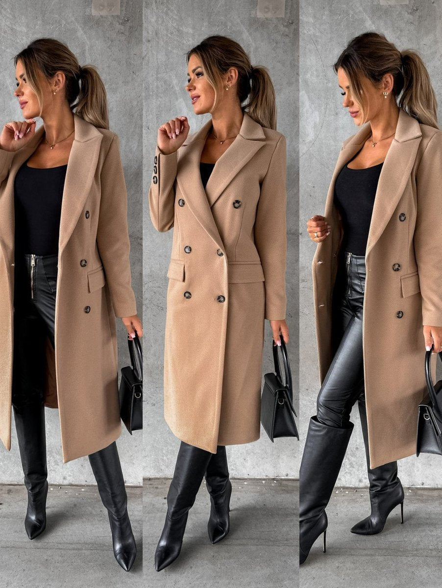 Bridget - Women's Midi Overcoat Coat - photo 13