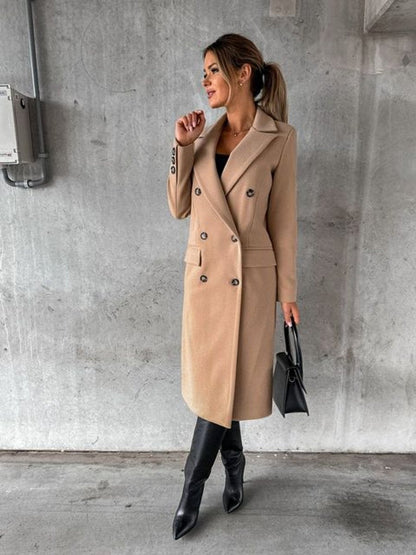 Bridget - Women's Midi Overcoat Coat - photo 8