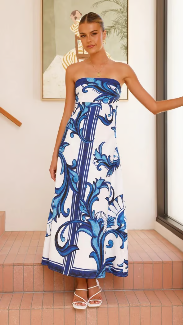Coraline - Women's Maxi Strapless Dress - photo 1
