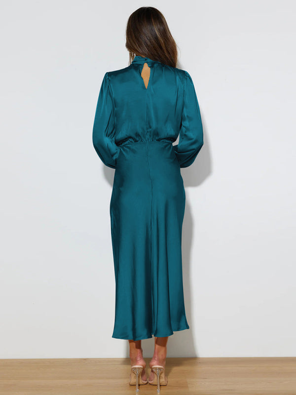 Jocelyn - Women's High Neck Maxi Dress with Long Sleeves - photo 10